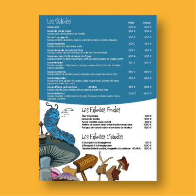 Le Passage des Carmes menu broché